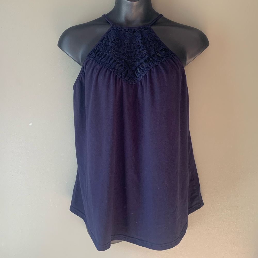 Emery Rose Navy Swing Tank